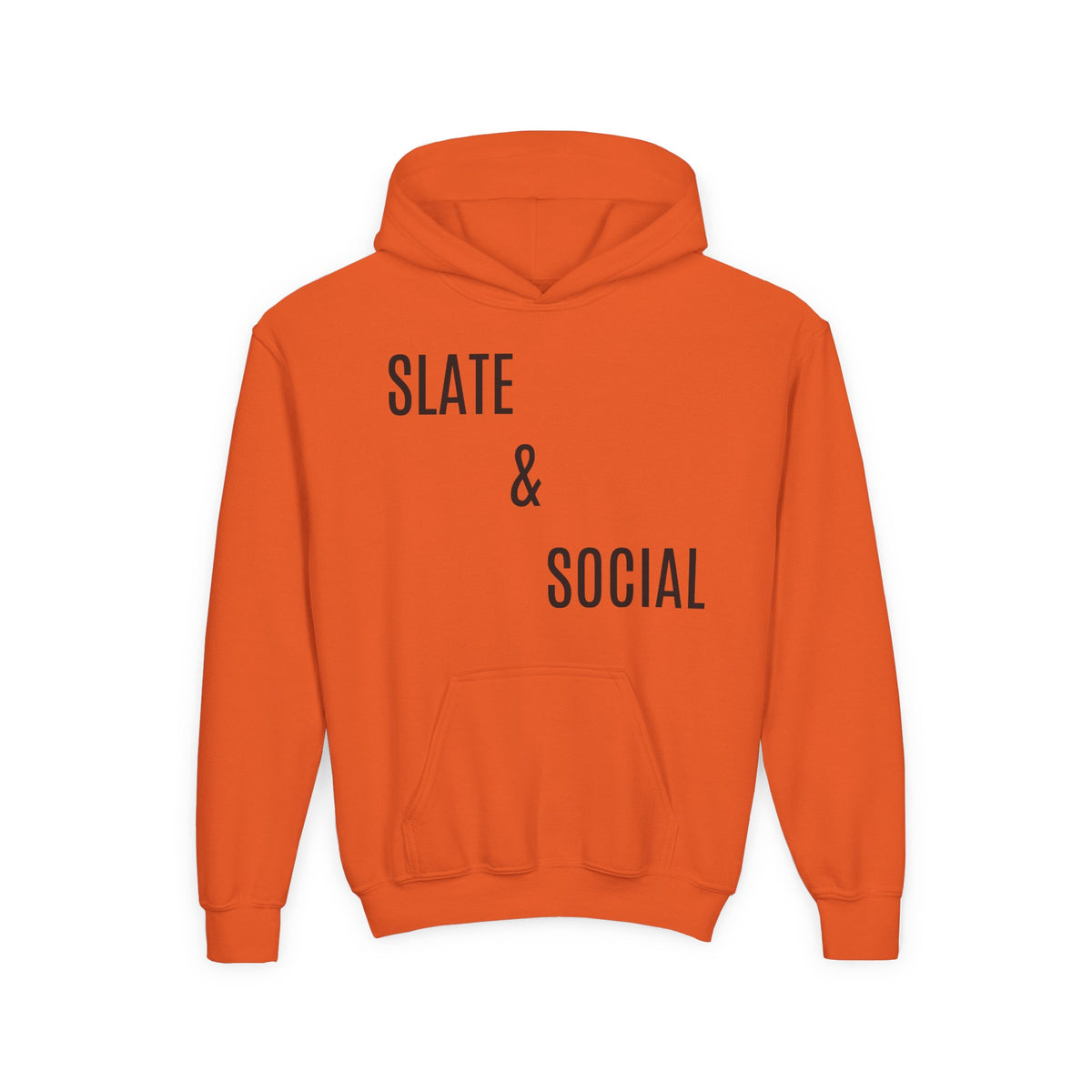 Youth Hoodie - "Slate & Social" Minimalist Text Pullover