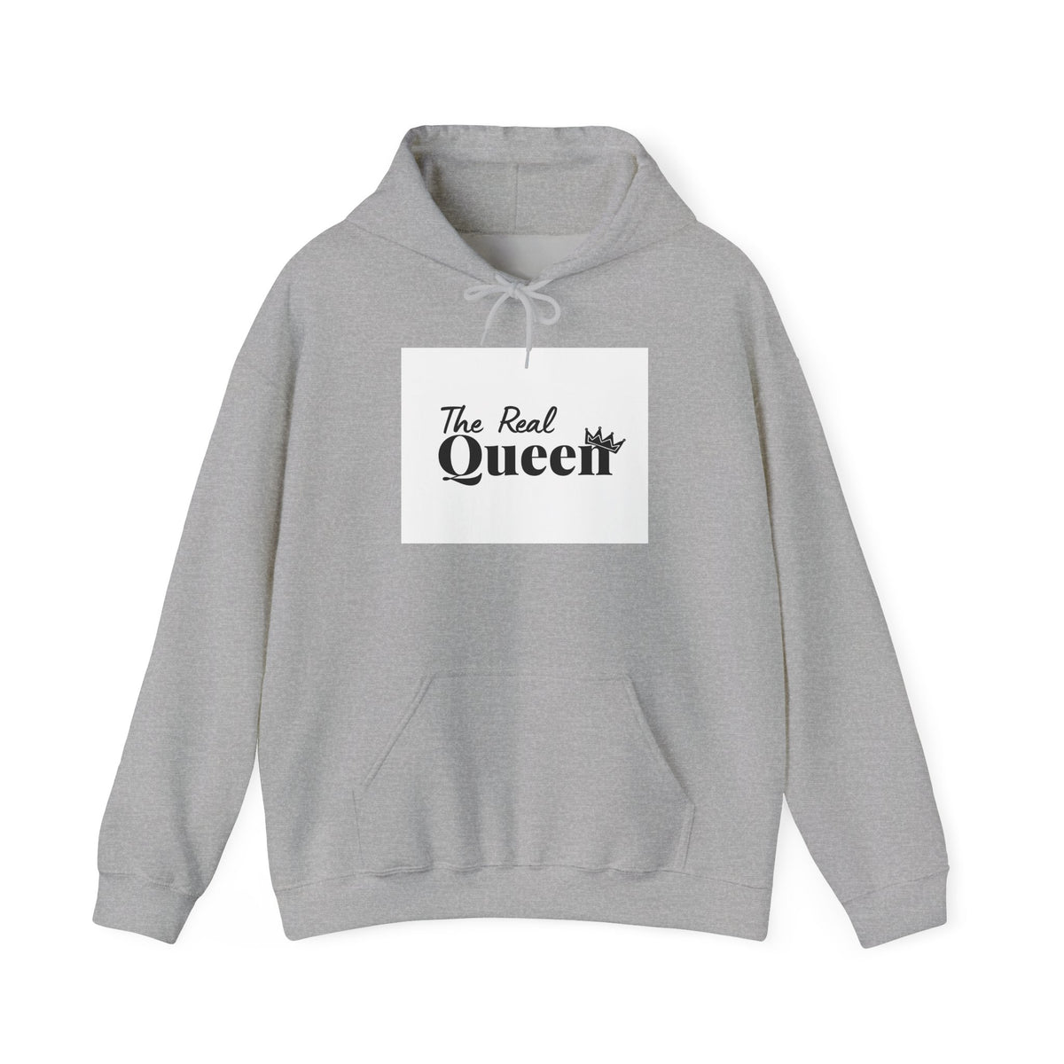 The Real Queen Hoodie — 'Slate & Social' Graphic Pullover for Bold Fashionistas