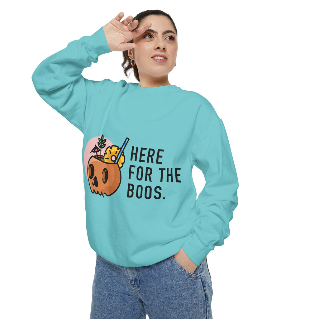 Halloween Pumpkin "Here for the Boos" Sweatshirt
