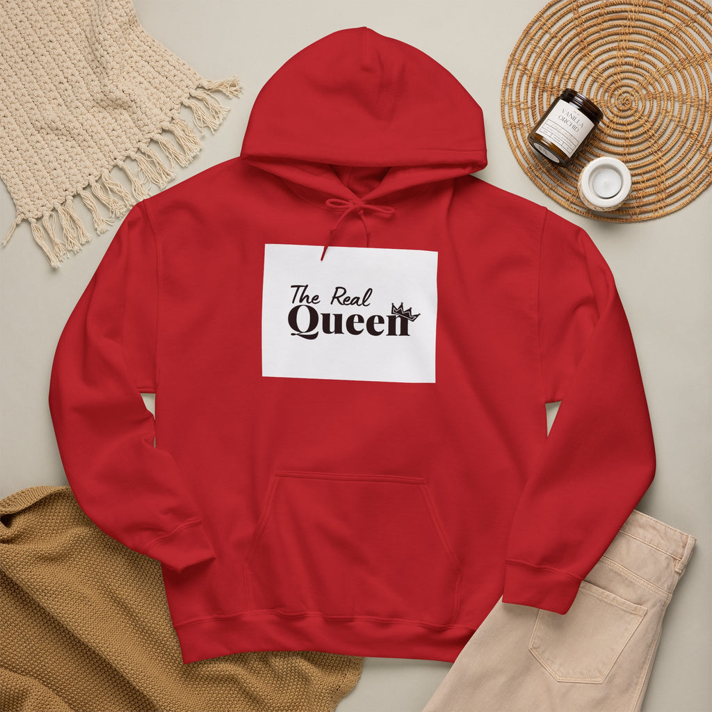 The Real Queen Hoodie — 'Slate & Social' Graphic Pullover for Bold Fashionistas