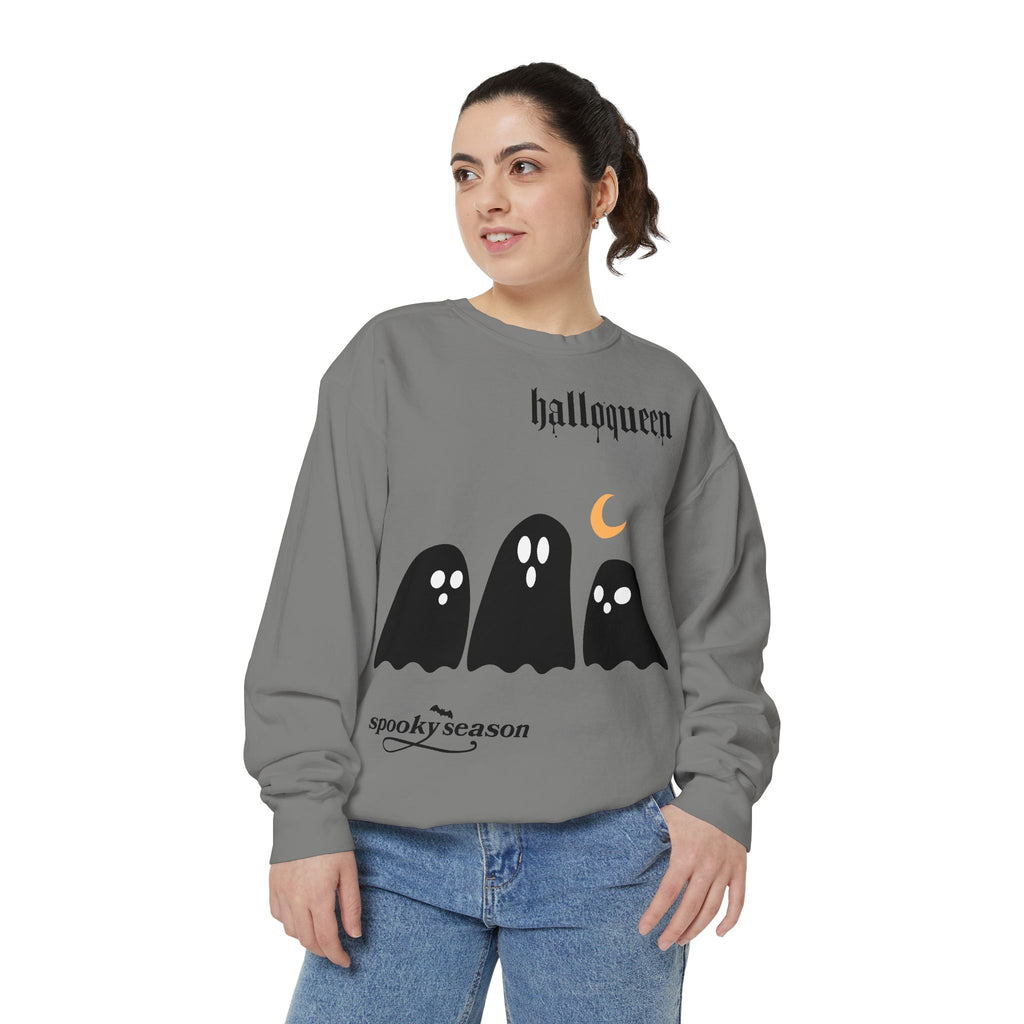 Halloween Ghosts Sweatshirt — "halloqueen" Spooky Season Crewneck