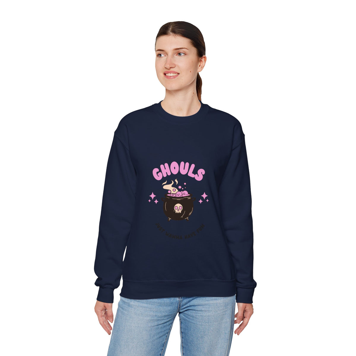 Ghoul Crewneck Sweatshirt — "Ghouls Just Wanna Have Fun" Cute Halloween Pullover