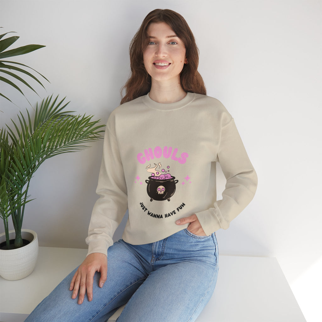 Ghoul Crewneck Sweatshirt — "Ghouls Just Wanna Have Fun" Cute Halloween Pullover