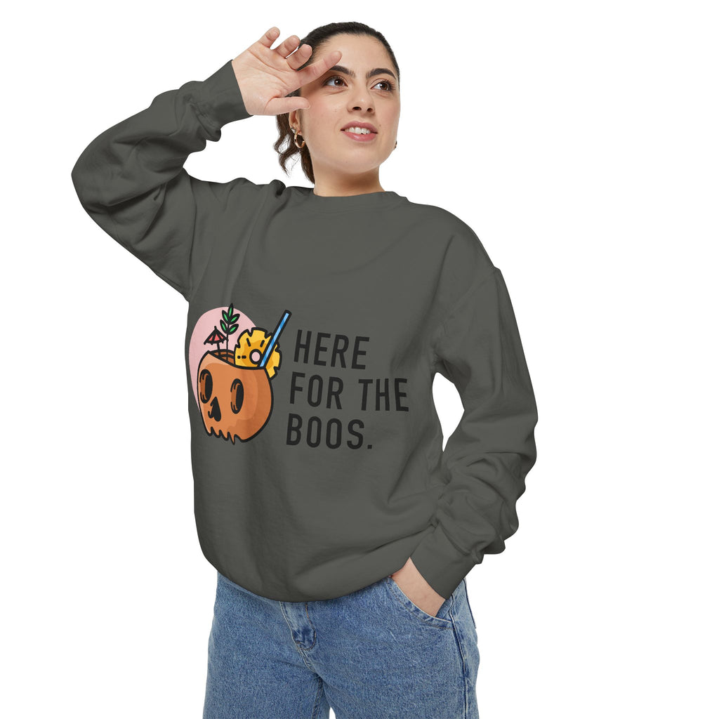 Halloween Pumpkin "Here for the Boos" Sweatshirt