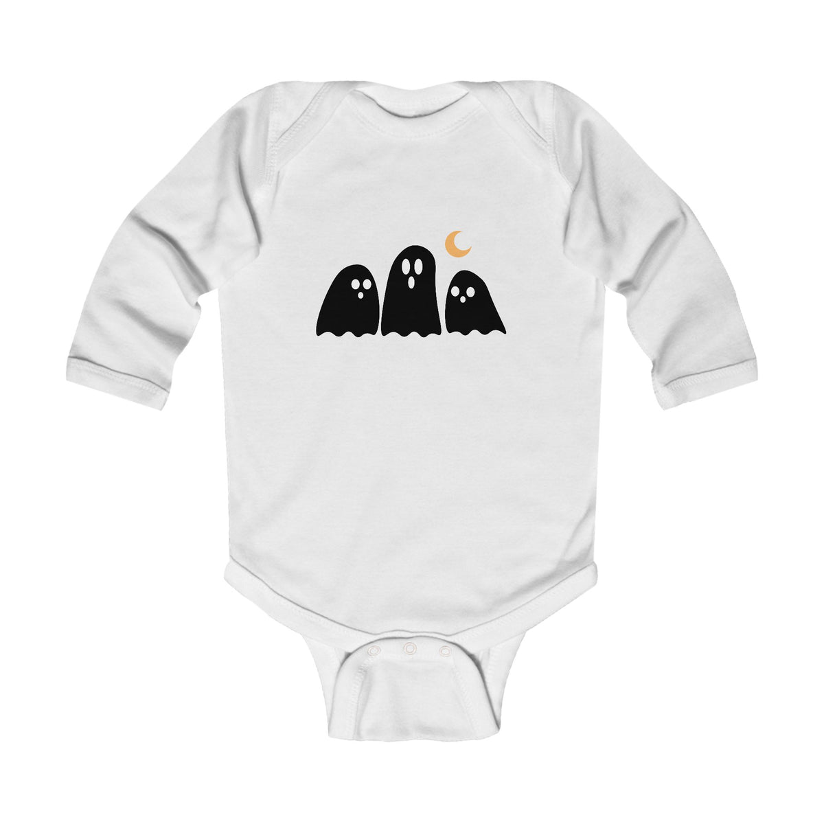 Halloween Infant Bodysuit — Cute Ghosts Front & "halloqueen" Back