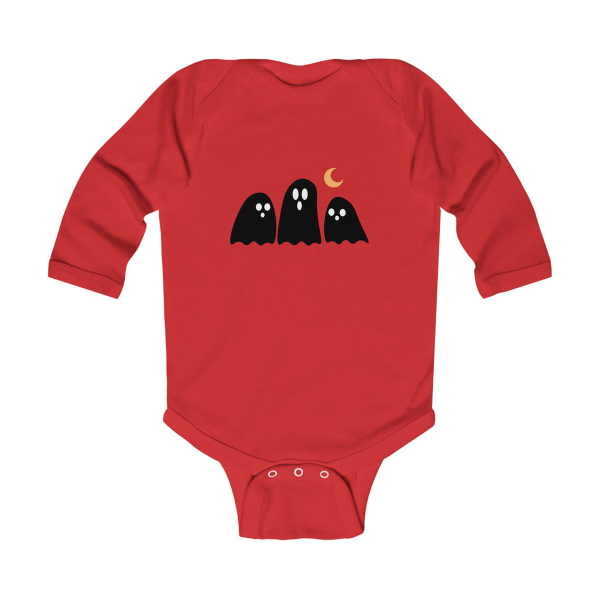 Halloween Infant Bodysuit — Cute Ghosts Front & "halloqueen" Back