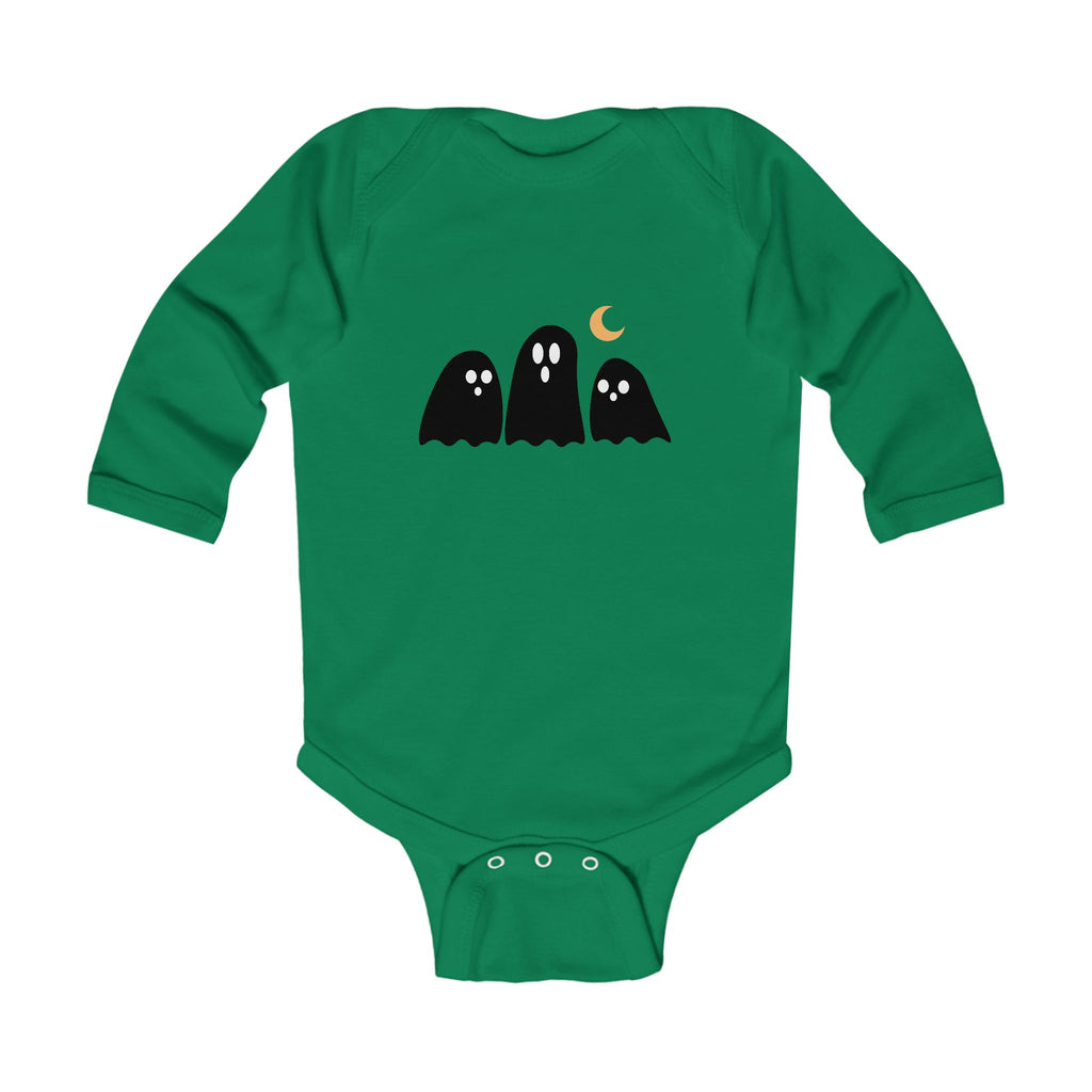 Halloween Infant Bodysuit — Cute Ghosts Front & "halloqueen" Back