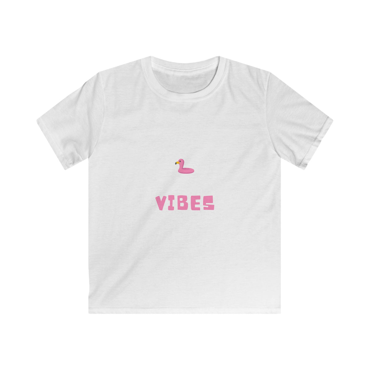 Kids T-Shirt — Pink Duck 'VIBES' Cute Summer Tee