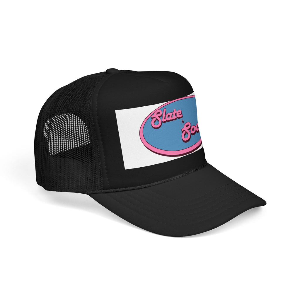 Trucker Hat — "Slate & Social" Retro Patch Foam Cap