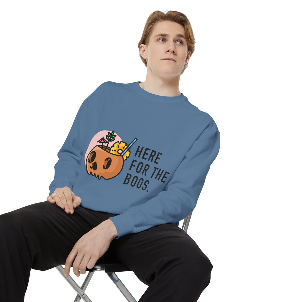 Halloween Pumpkin "Here for the Boos" Sweatshirt