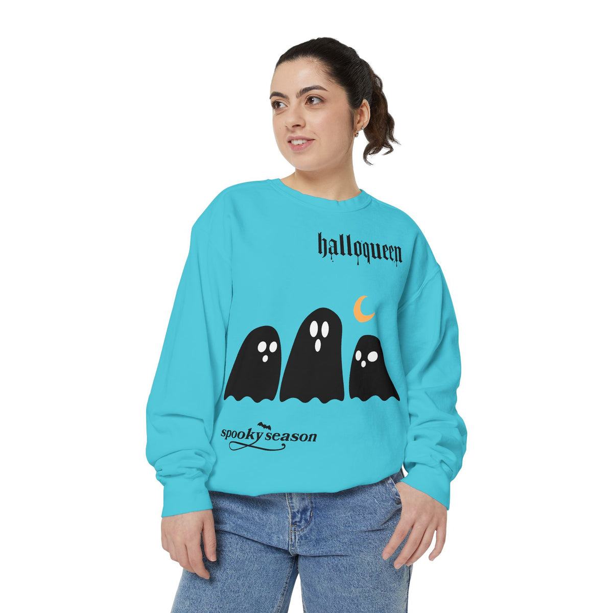 Halloween Ghosts Sweatshirt — "halloqueen" Spooky Season Crewneck