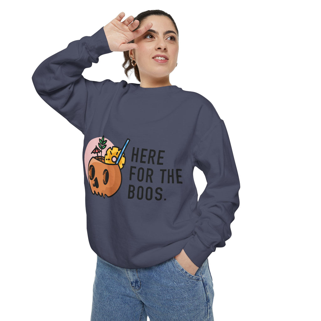 Halloween Pumpkin "Here for the Boos" Sweatshirt