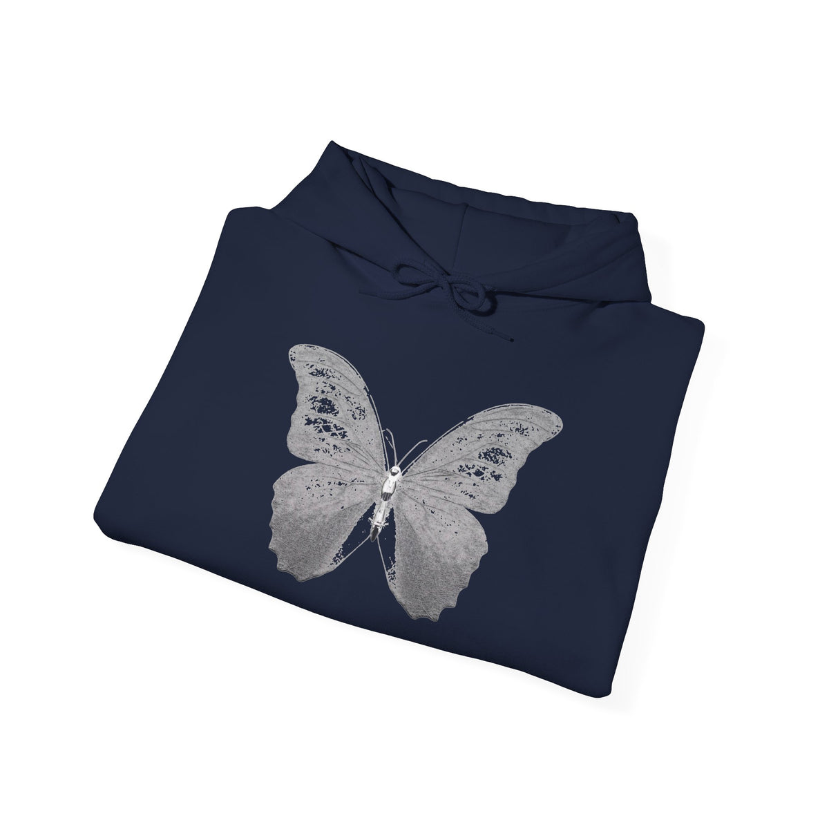 Butterfly Graphic Hoodie — 'Slate & Social' Minimalist White Pullover