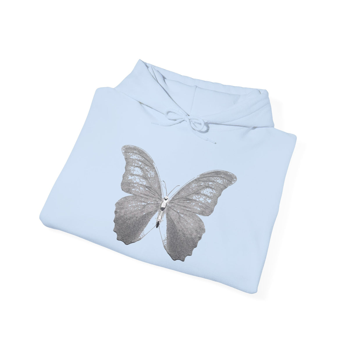 Butterfly Graphic Hoodie — 'Slate & Social' Minimalist White Pullover
