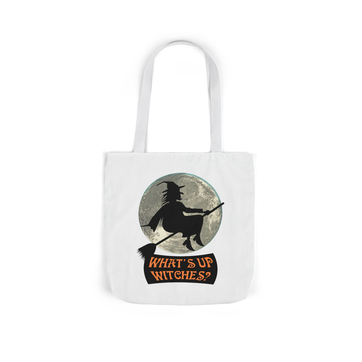 What’s Up Witches Halloween Witch Canvas Tote Bag