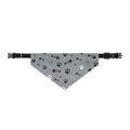 Clip-On Pet Bandana — Grey Paw Print & Bone Collar Accessory