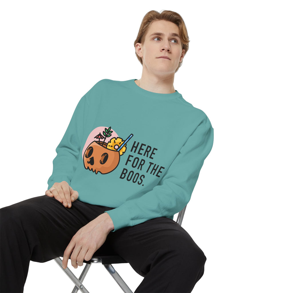 Halloween Pumpkin "Here for the Boos" Sweatshirt