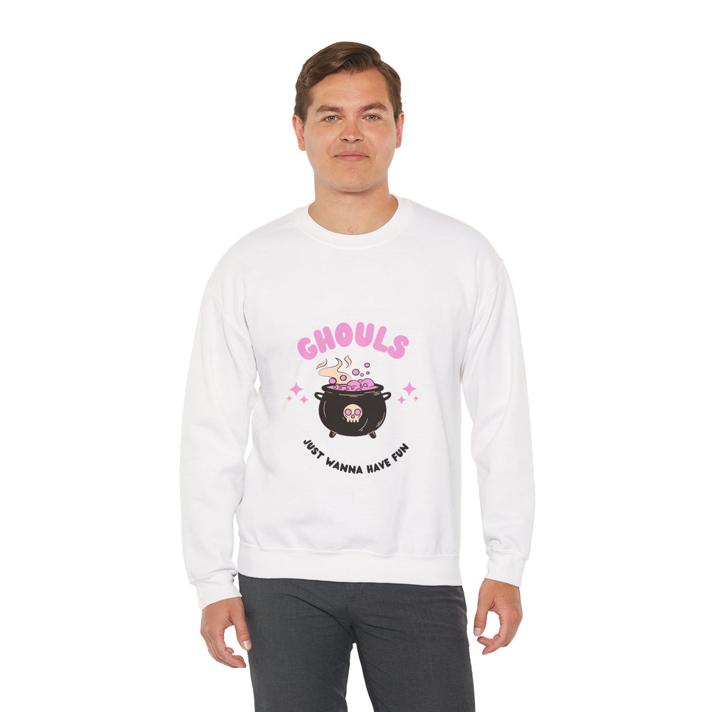 Ghoul Crewneck Sweatshirt — "Ghouls Just Wanna Have Fun" Cute Halloween Pullover