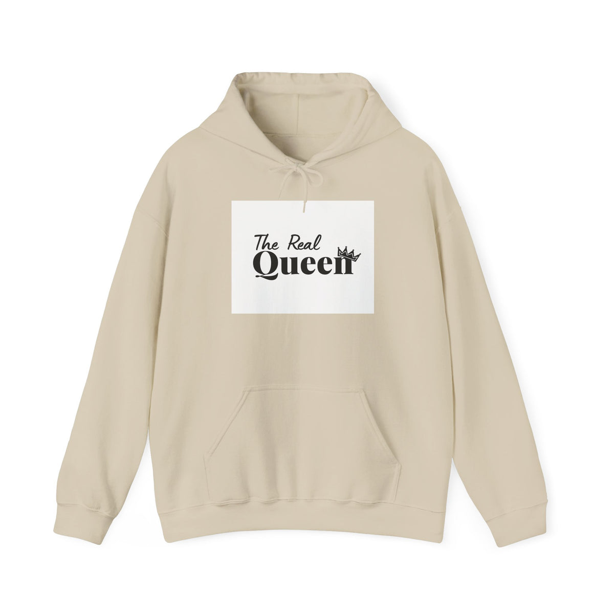 The Real Queen Hoodie — 'Slate & Social' Graphic Pullover for Bold Fashionistas