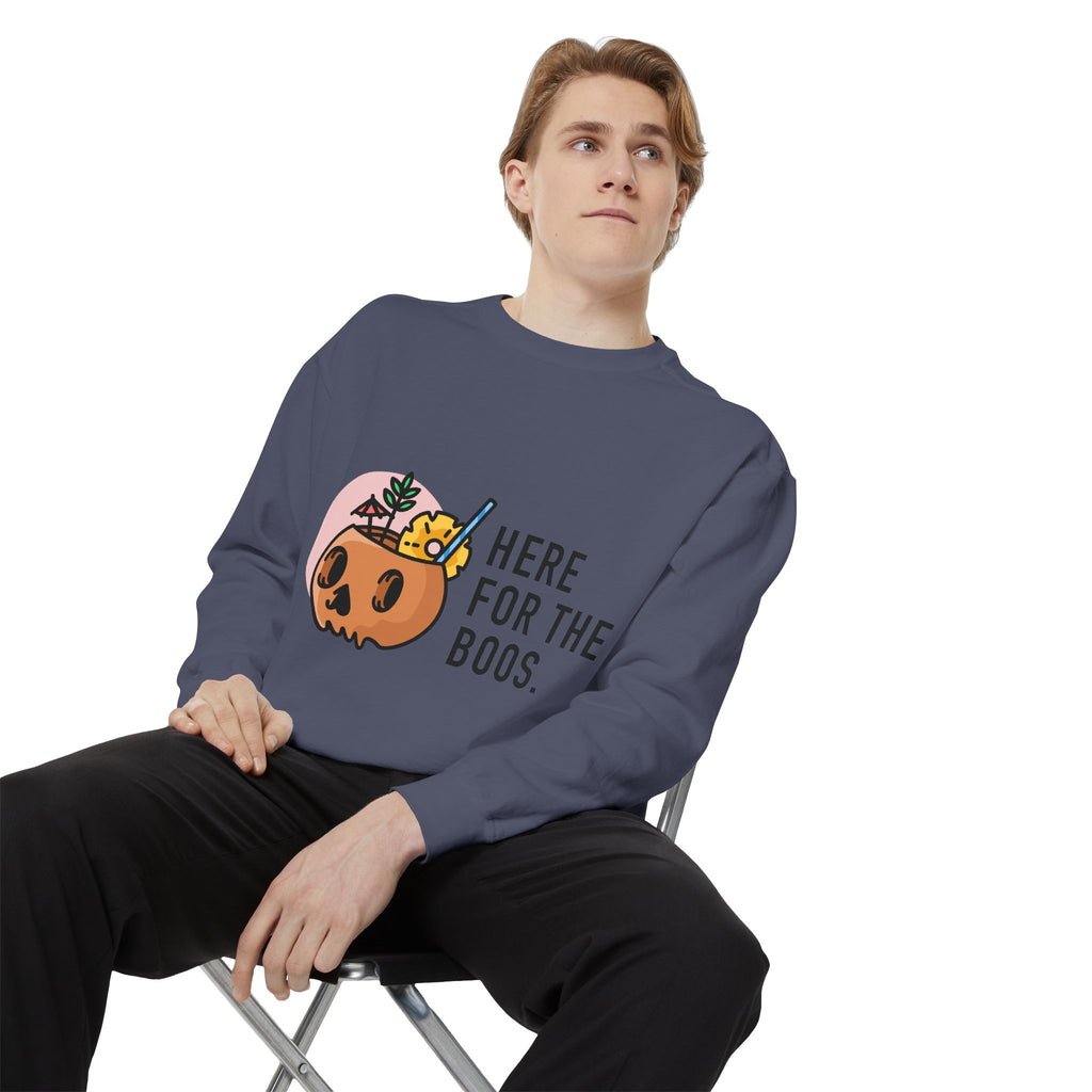 Halloween Pumpkin "Here for the Boos" Sweatshirt