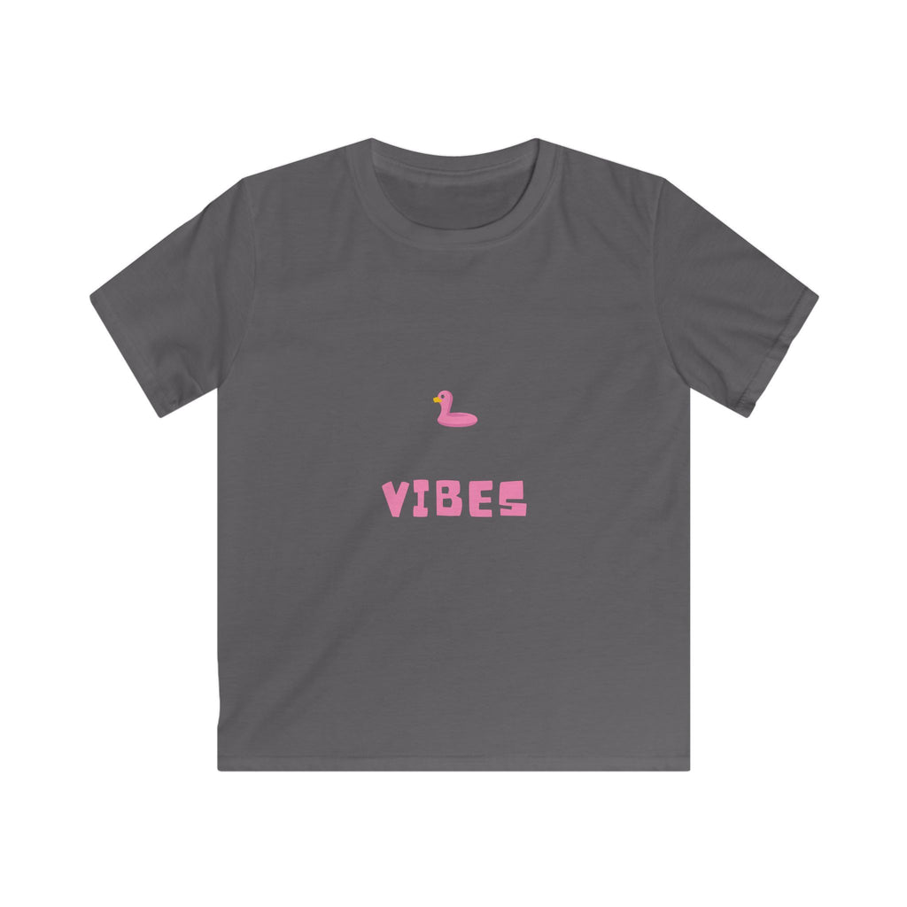 Kids T-Shirt — Pink Duck 'VIBES' Cute Summer Tee