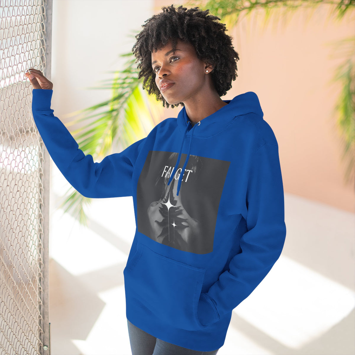 Hoodie — 'FAUCET' Monochrome Prayer Hands Graphic Hoodie