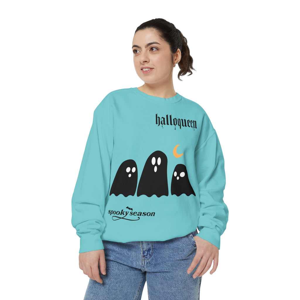 Halloween Ghosts Sweatshirt — "halloqueen" Spooky Season Crewneck