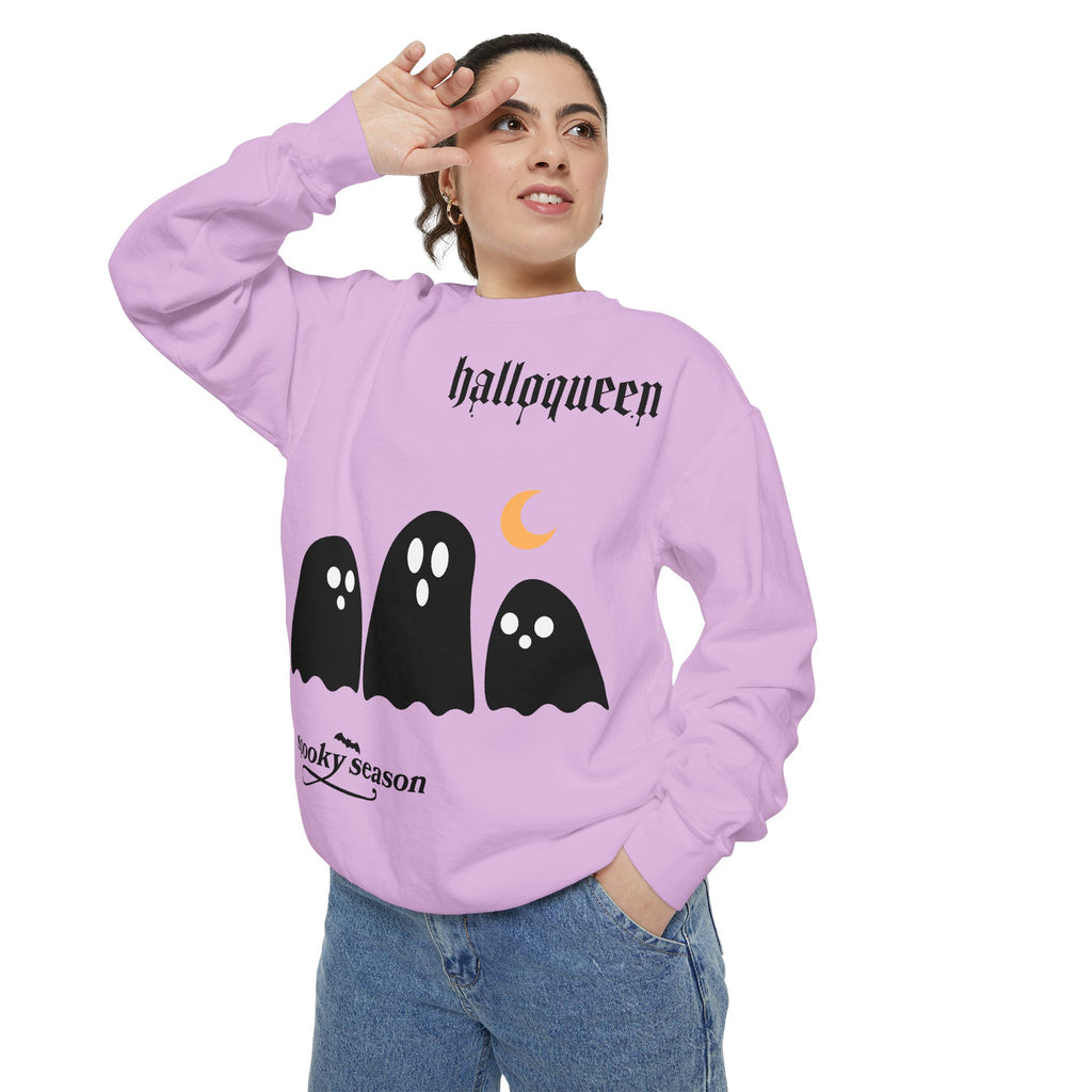 Halloween Ghosts Sweatshirt — "halloqueen" Spooky Season Crewneck