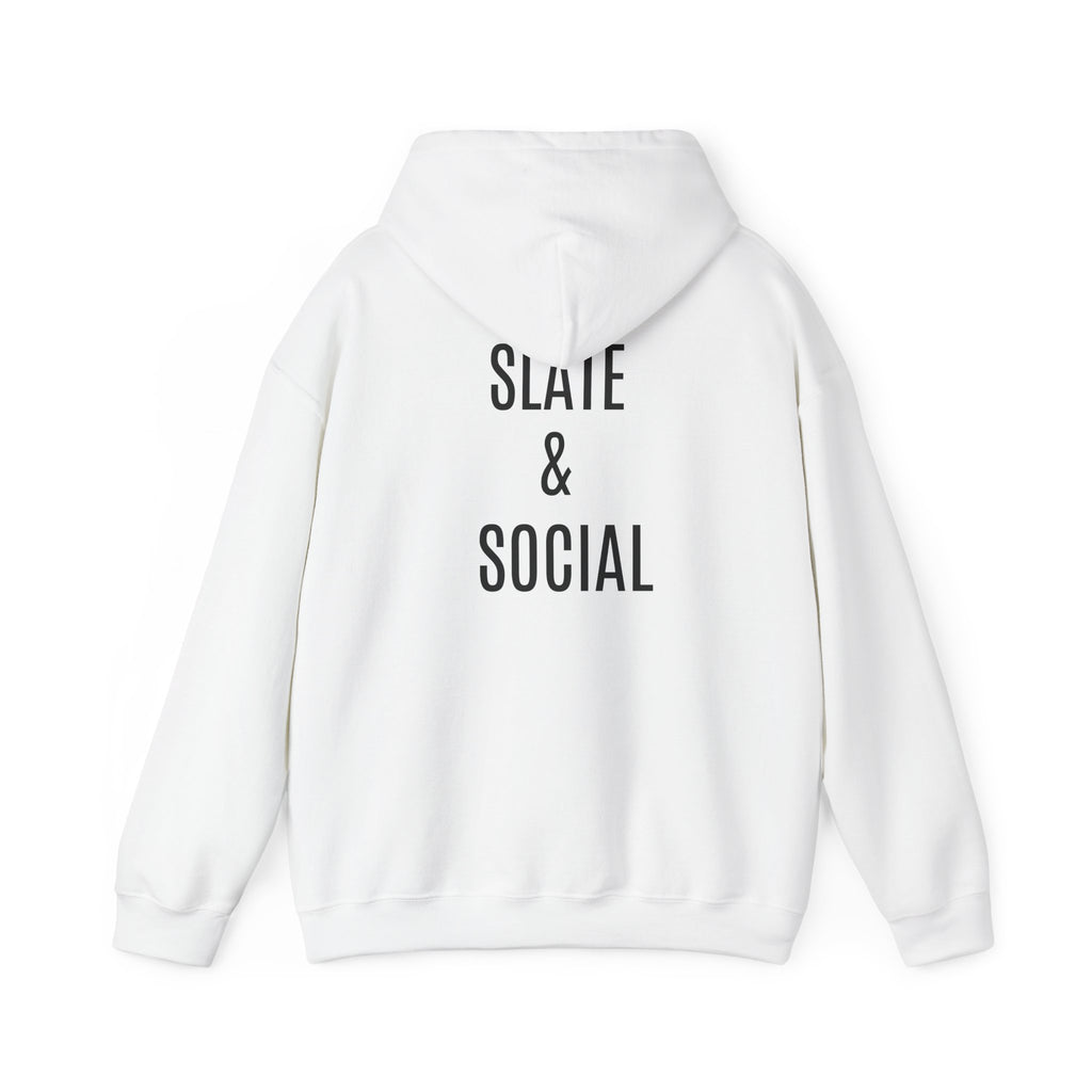 Butterfly Graphic Hoodie — 'Slate & Social' Minimalist White Pullover