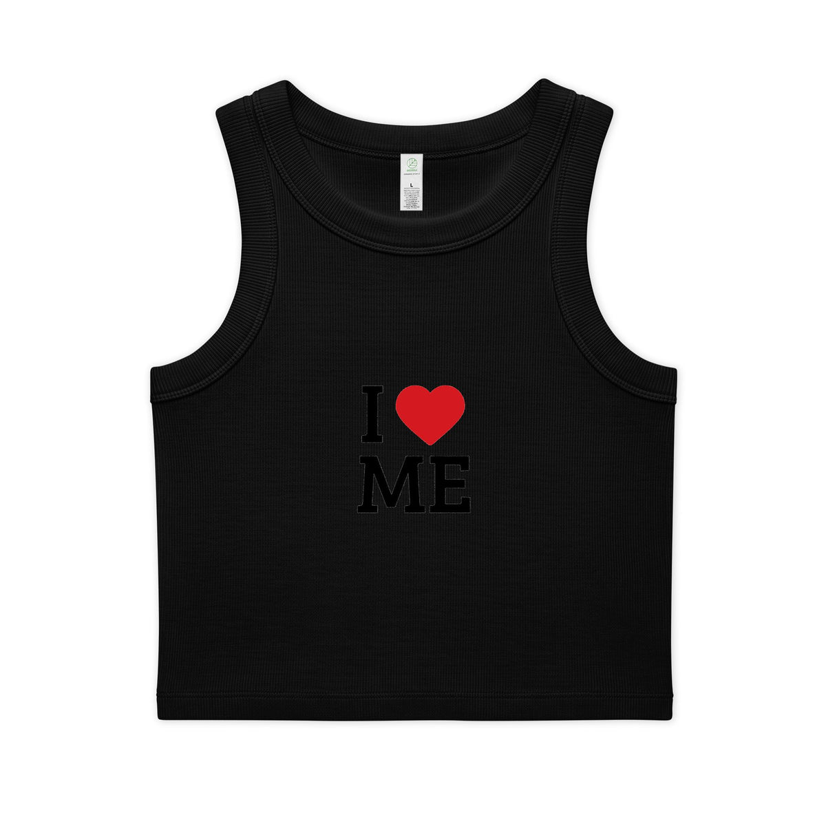 I  ME Rib Crop Tank — Self Love Organic Women's Tank Top