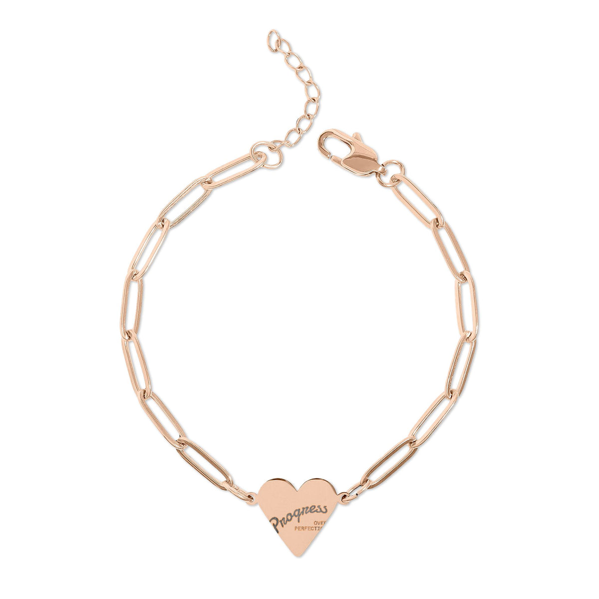 Paperclip Heart Bracelet – Personalized Engraved Gift for Her