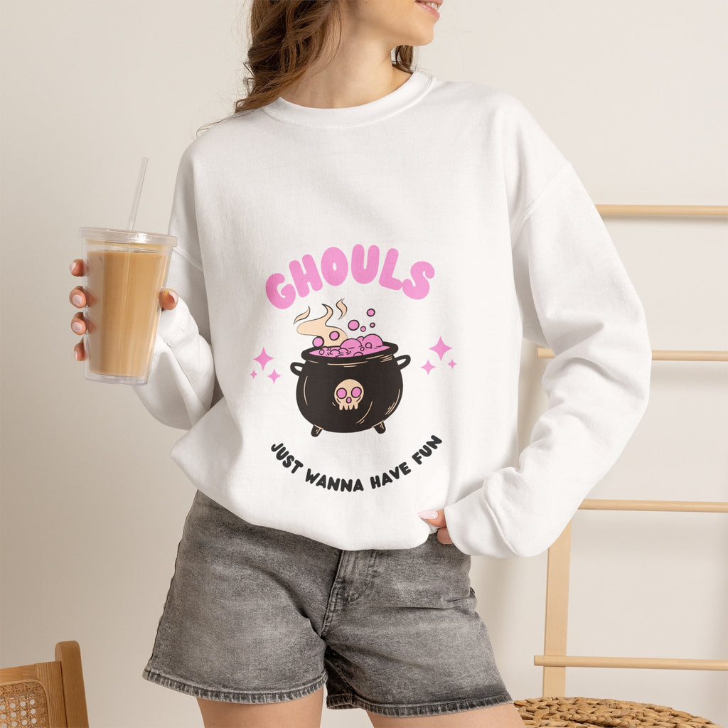 Ghoul Crewneck Sweatshirt — "Ghouls Just Wanna Have Fun" Cute Halloween Pullover
