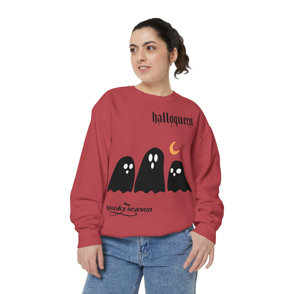 Halloween Ghosts Sweatshirt — "halloqueen" Spooky Season Crewneck