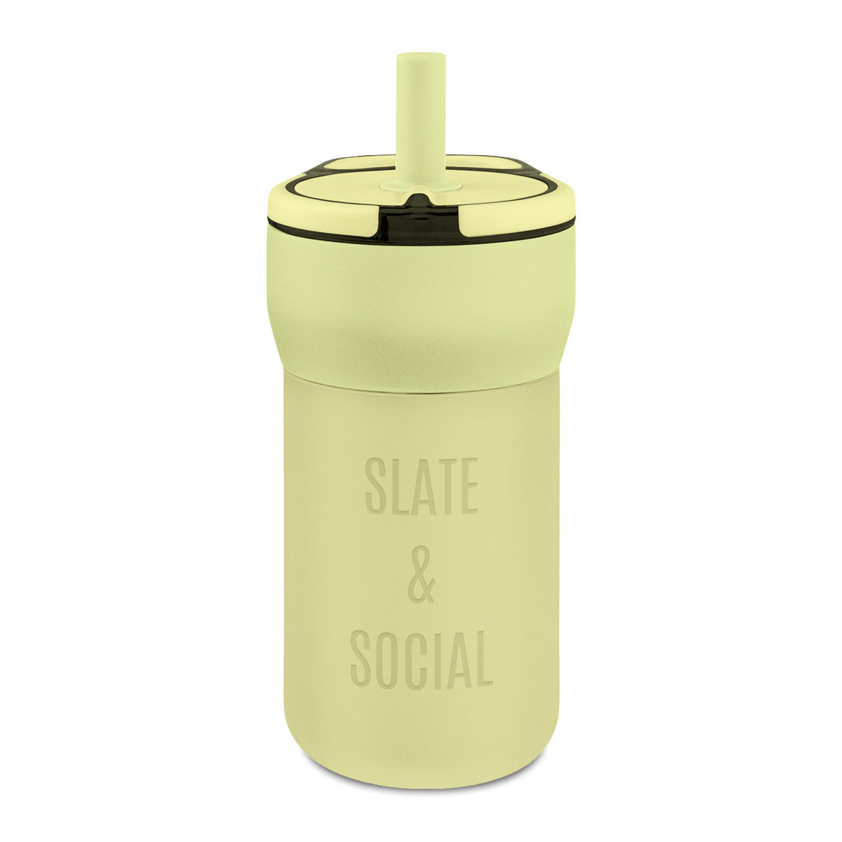 Kids’ 12oz Leakproof Straw Tumbler – Slate & Social Engraved Cup
