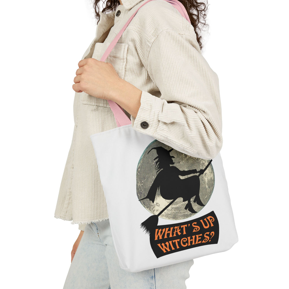 What’s Up Witches Halloween Witch Canvas Tote Bag