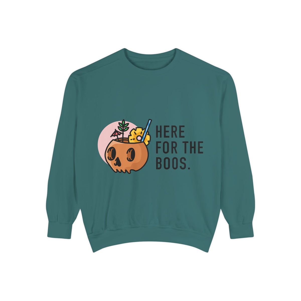 Halloween Pumpkin "Here for the Boos" Sweatshirt