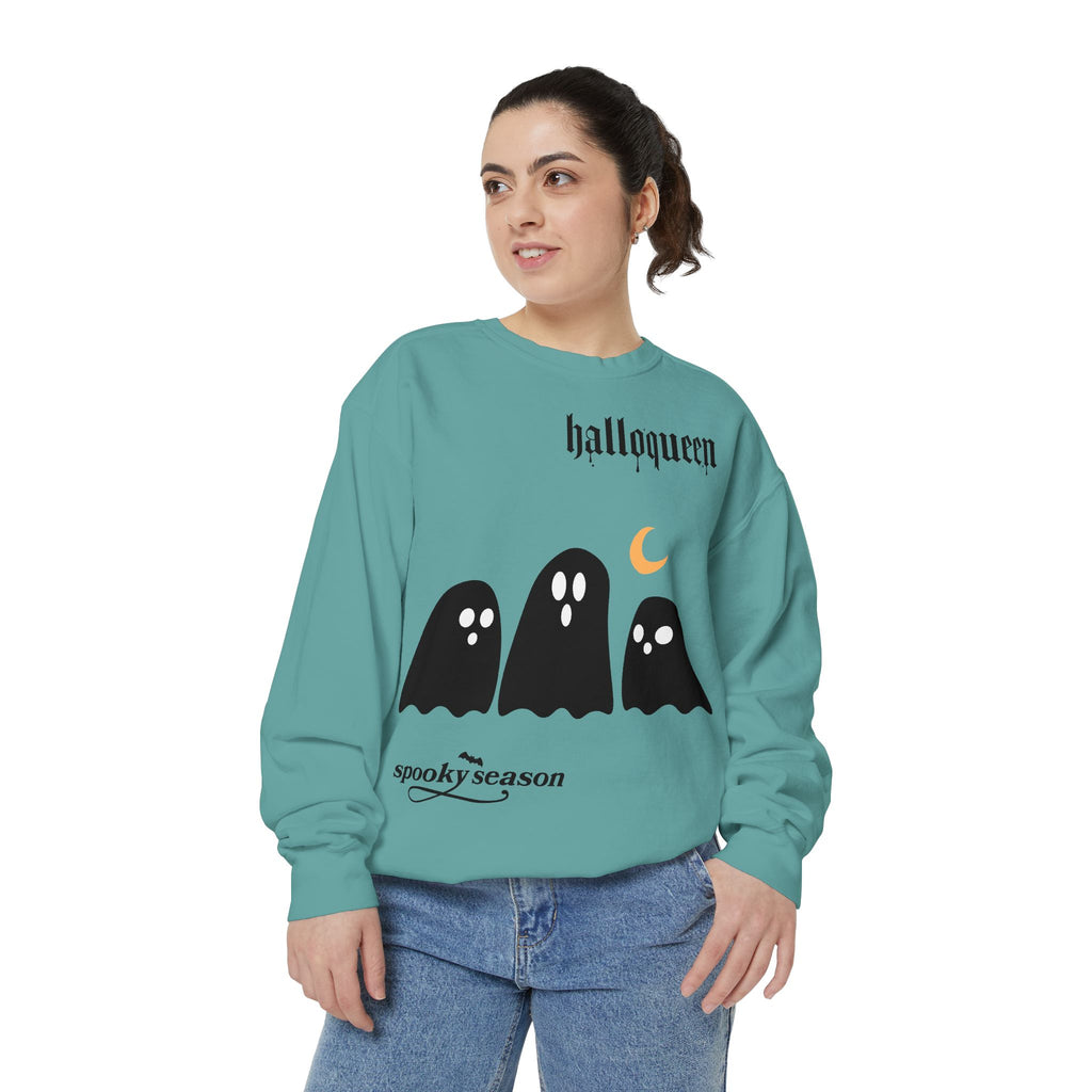 Halloween Ghosts Sweatshirt — "halloqueen" Spooky Season Crewneck