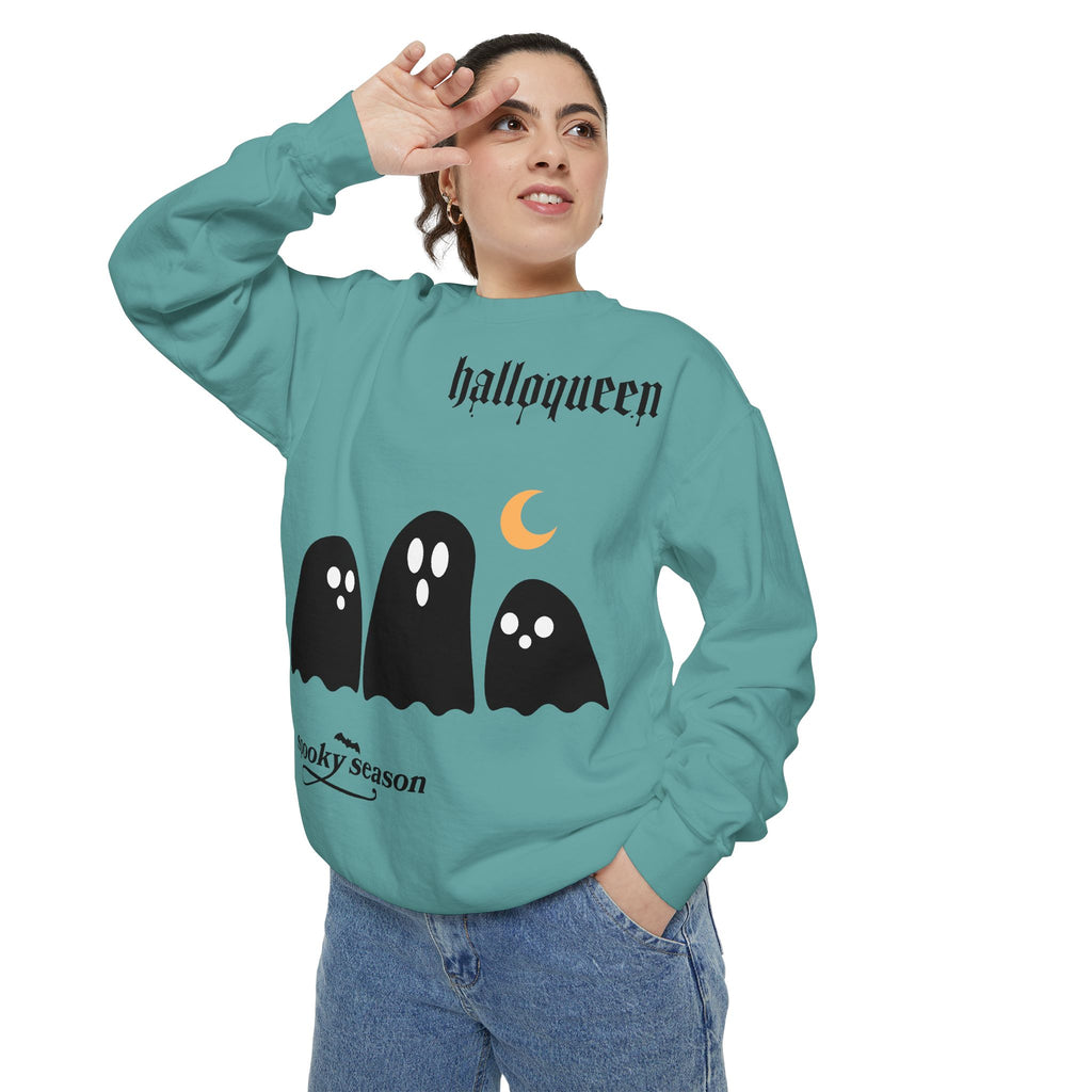 Halloween Ghosts Sweatshirt — "halloqueen" Spooky Season Crewneck