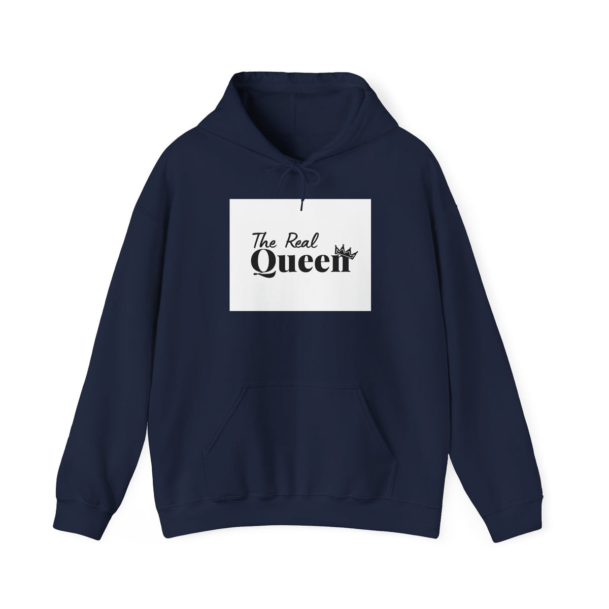 The Real Queen Hoodie — 'Slate & Social' Graphic Pullover for Bold Fashionistas