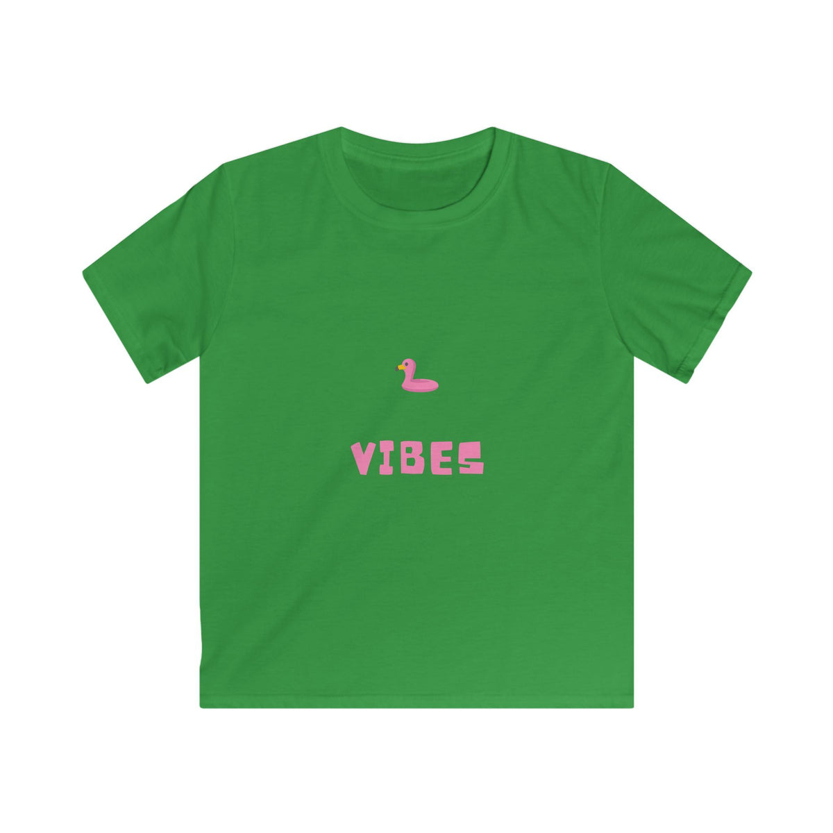 Kids T-Shirt — Pink Duck 'VIBES' Cute Summer Tee