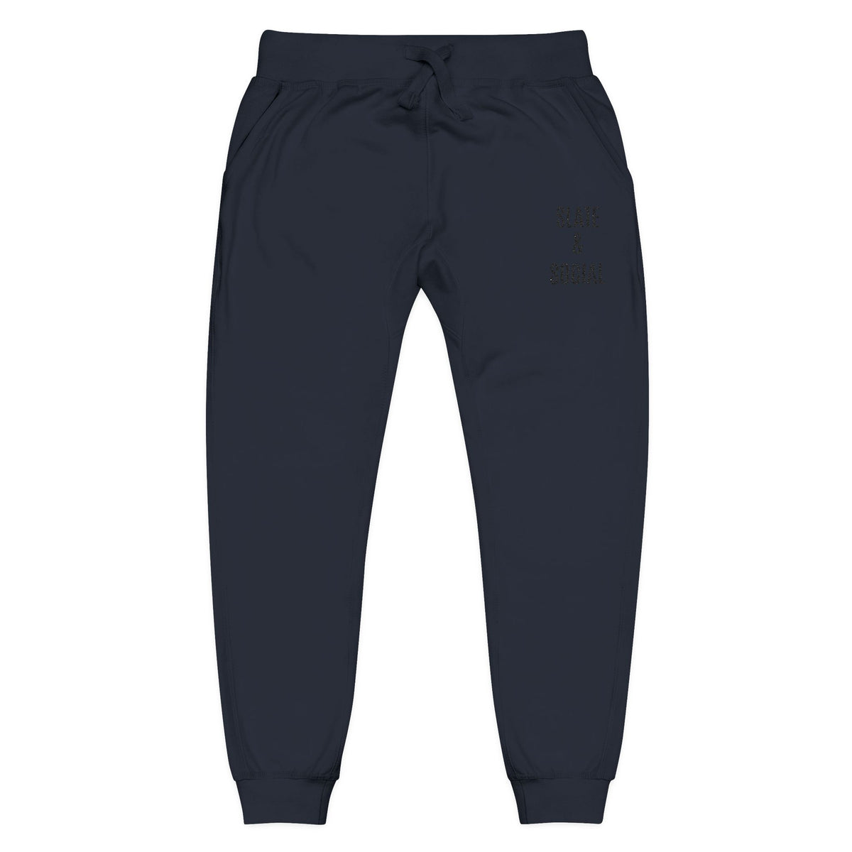 Embroidered 'Slate & Social' Fleece Sweatpants — Cozy Casual Joggers