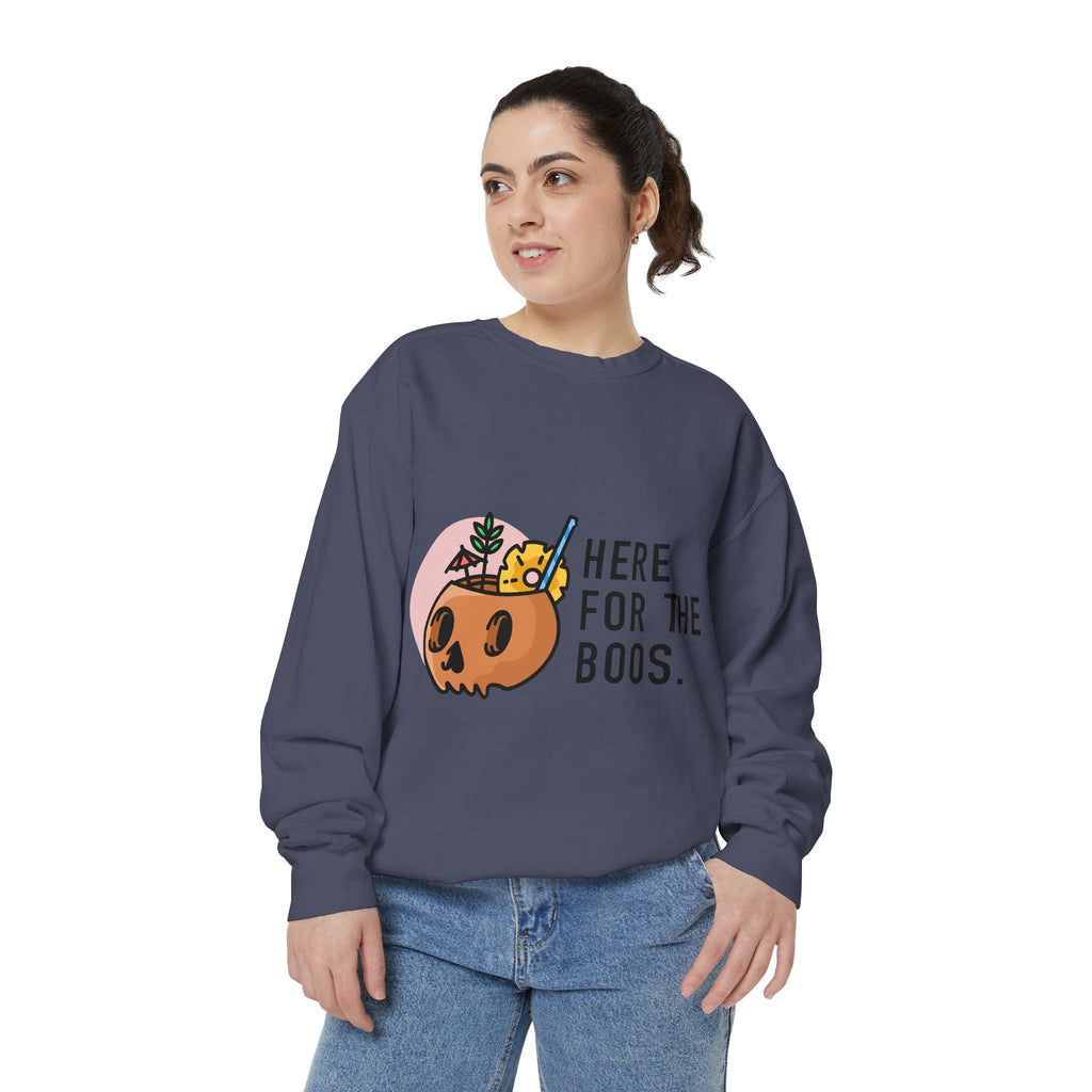 Halloween Pumpkin "Here for the Boos" Sweatshirt