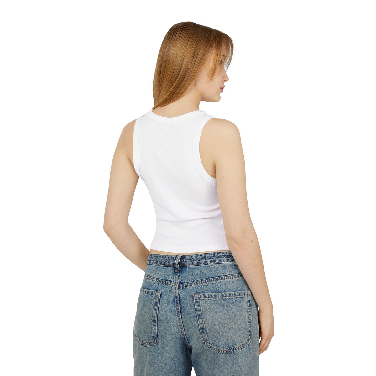 Bad Bitch Racer Tank Top — Women's Crop Ribbed Tank