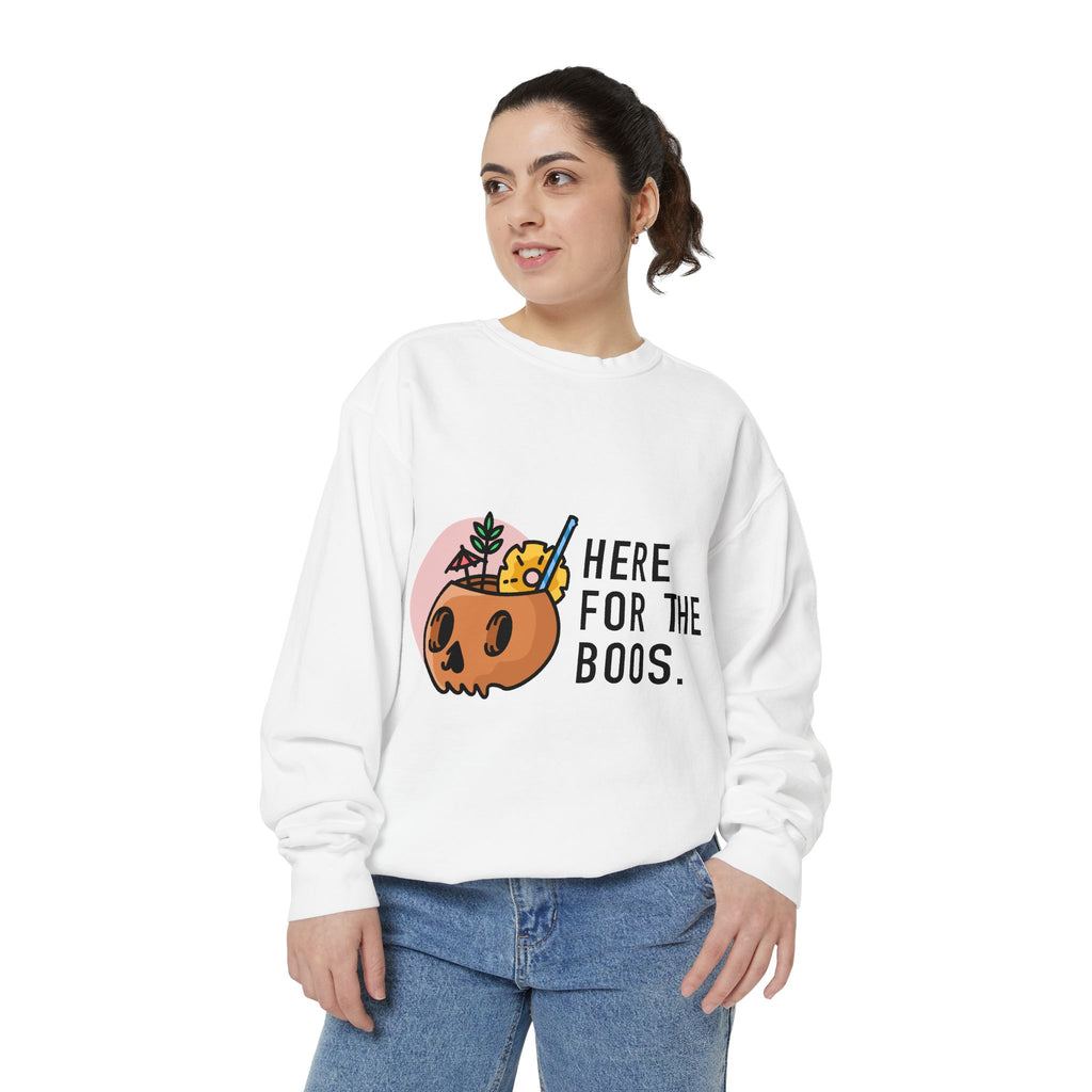 Halloween Pumpkin "Here for the Boos" Sweatshirt