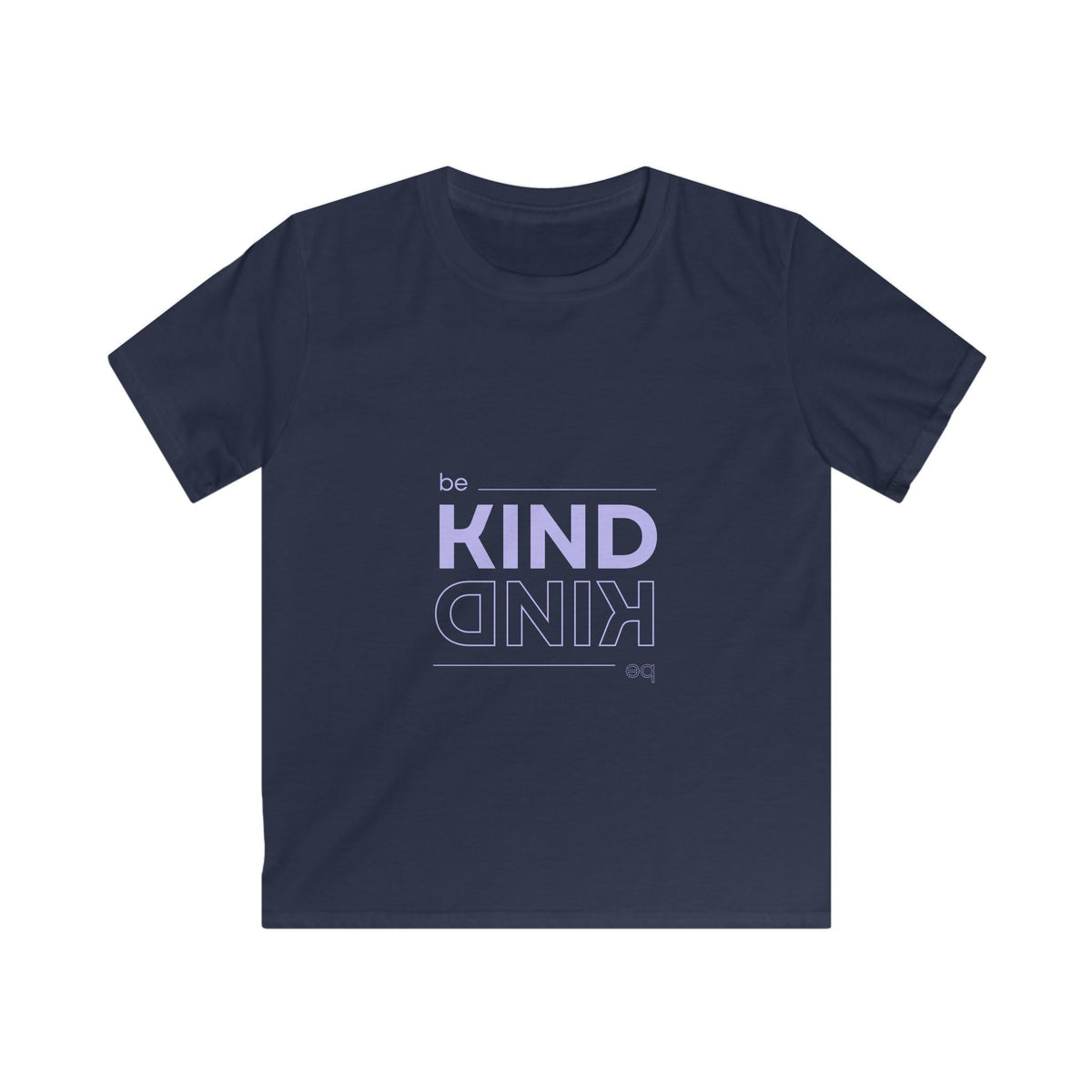 Kids Tee — "Be Kind" Pastel Mirror Graphic