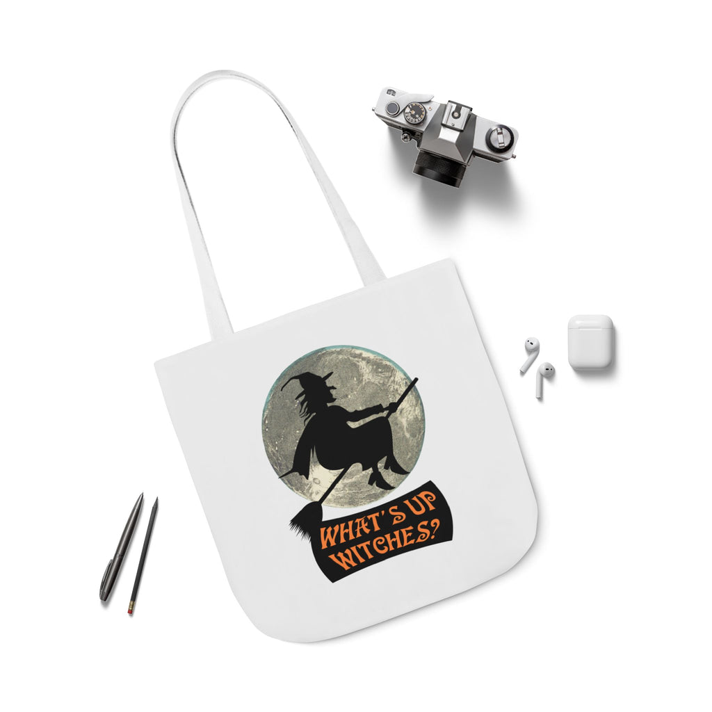 What’s Up Witches Halloween Witch Canvas Tote Bag