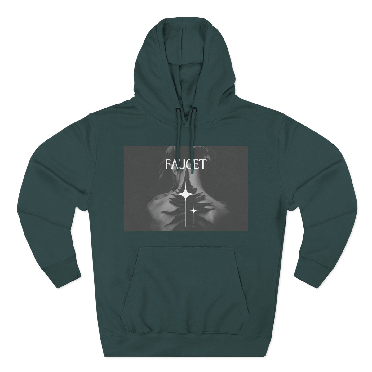 Hoodie — 'FAUCET' Monochrome Prayer Hands Graphic Hoodie