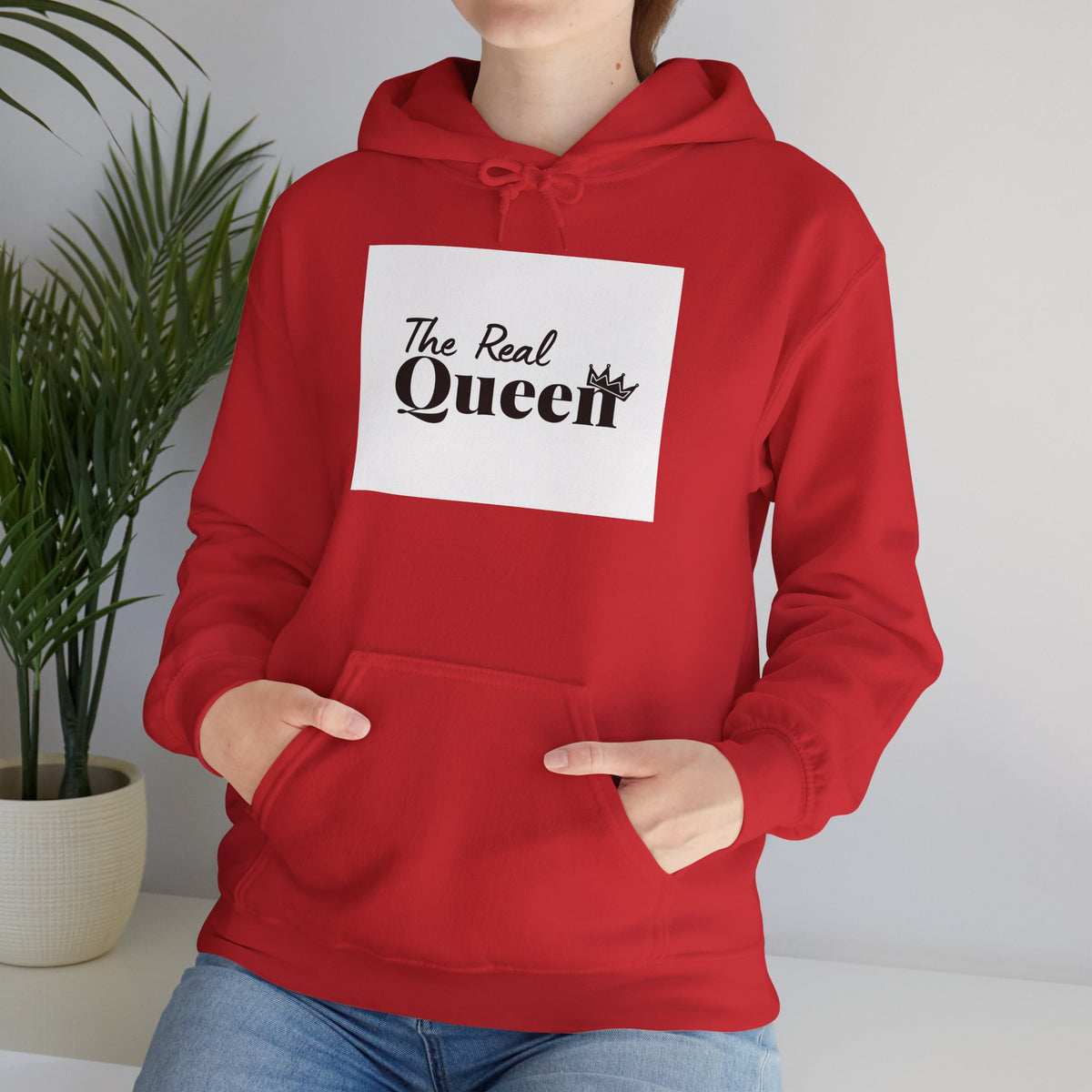 The Real Queen Hoodie — 'Slate & Social' Graphic Pullover for Bold Fashionistas