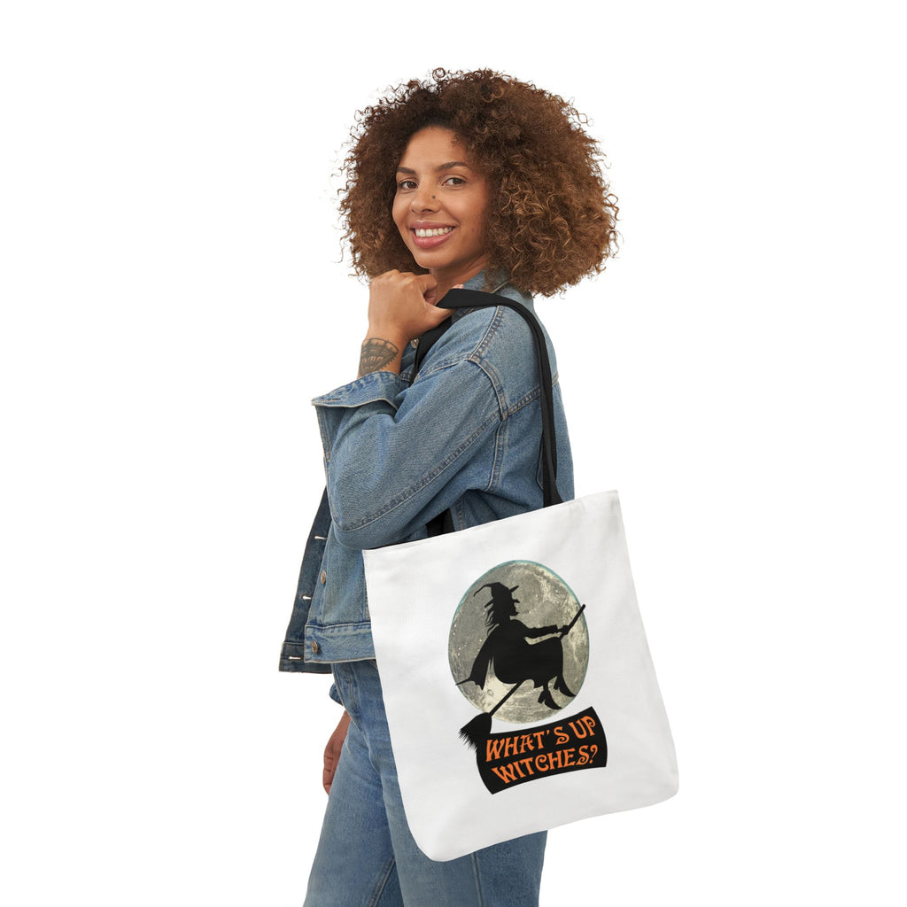 What’s Up Witches Halloween Witch Canvas Tote Bag