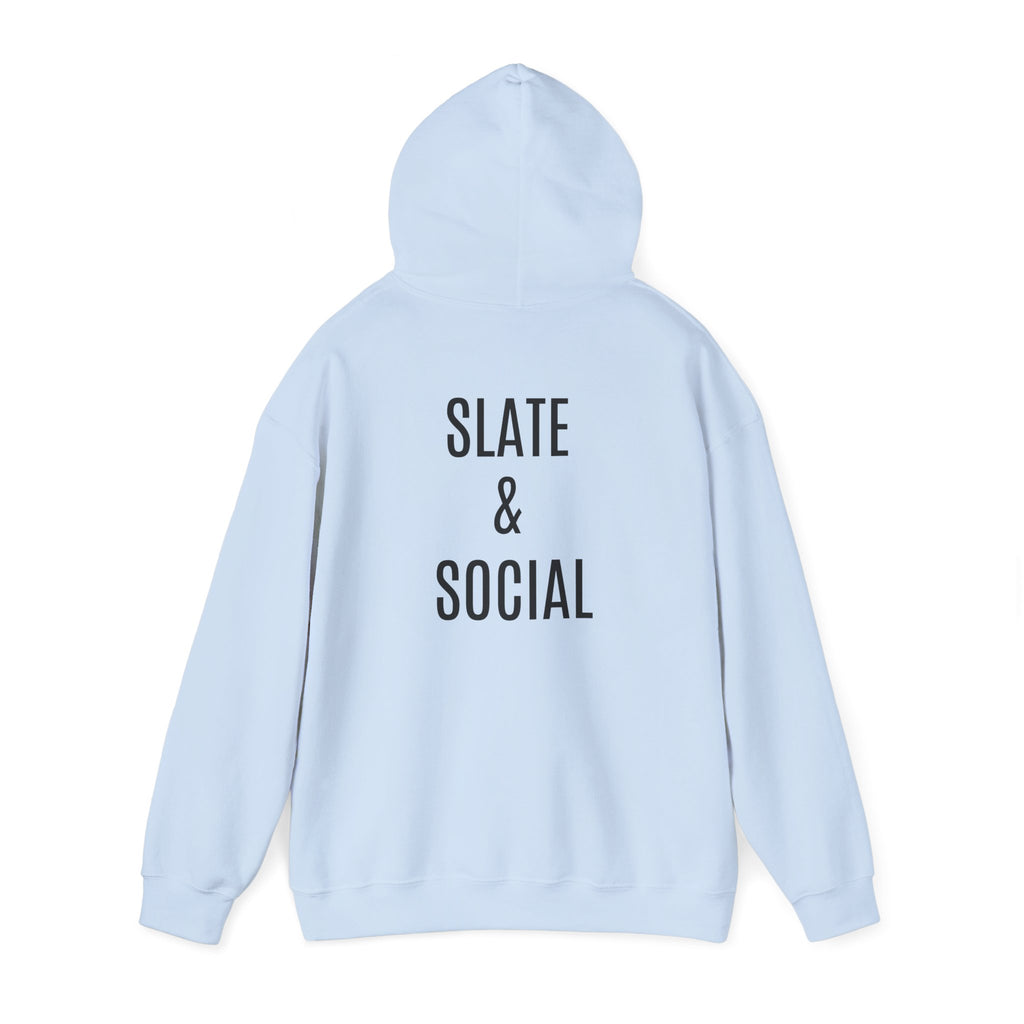 Butterfly Graphic Hoodie — 'Slate & Social' Minimalist White Pullover